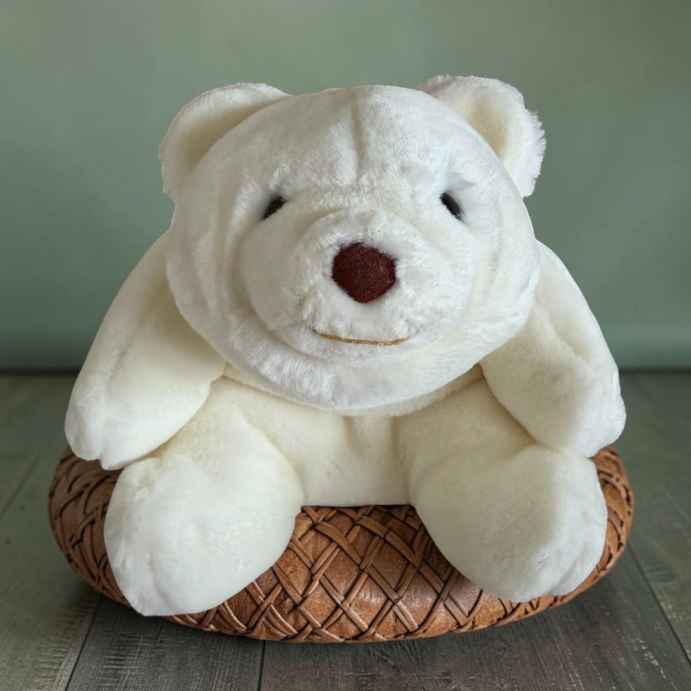 1980 Gund Snuffles Teddy Bear White Stuffed Animal Plush Mint Condition